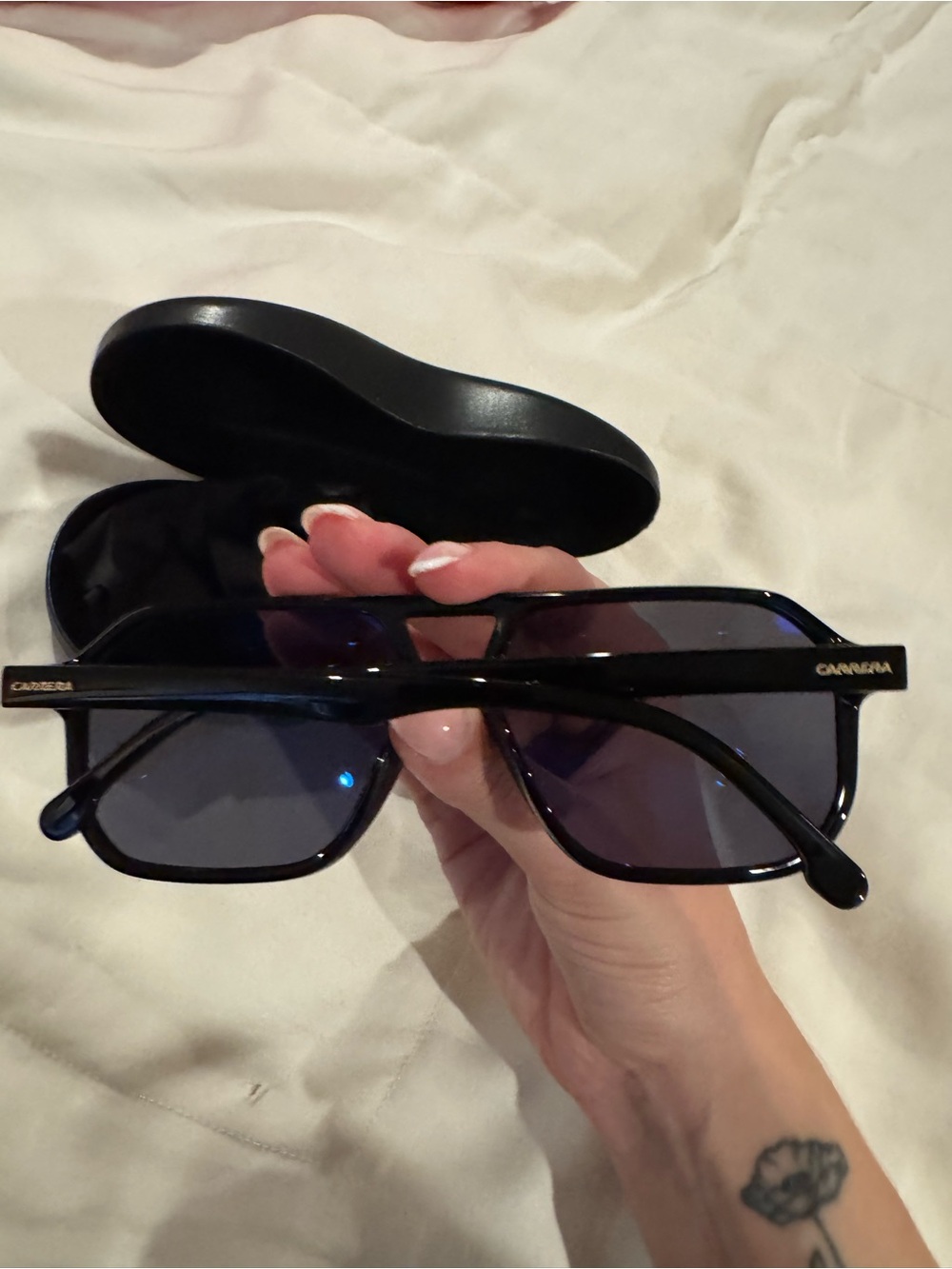 Carrera Black Sunglasses with Dark Blue Lenses